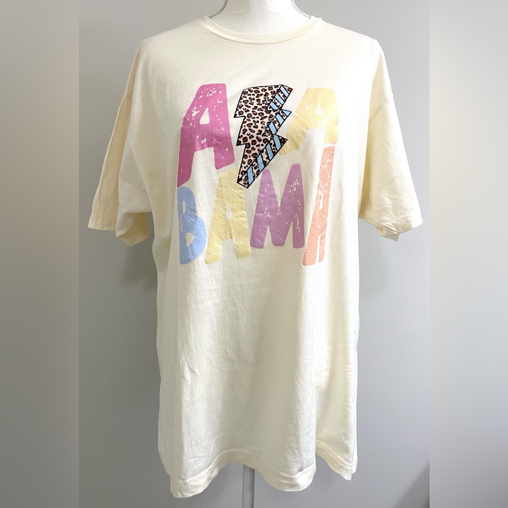 Tultex Womens XL Yellow Alabama Short Sleeve T-Shirt Boho Collegiate Streetwear - Picture 12 of 12